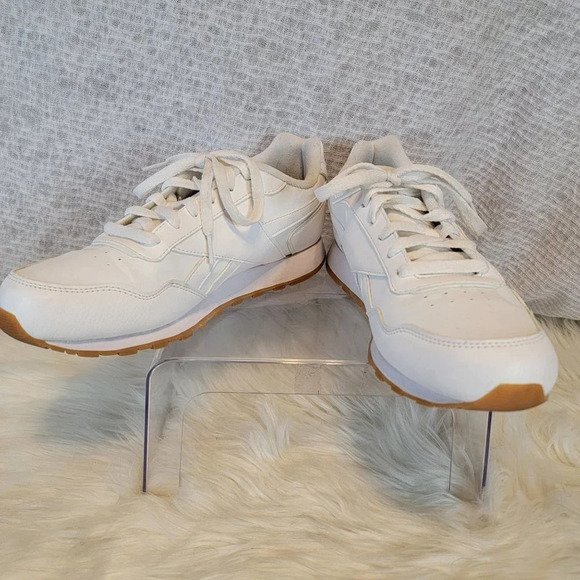 Womens White Reebok Classic‎ Run Sneakers Logo Cushioned Normcore Basic Size 10 - Picture 8 of 14